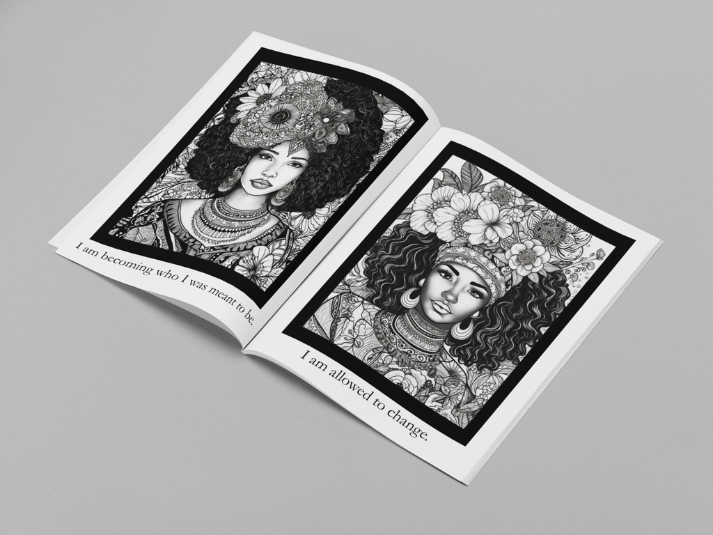 Crowned in Becoming - A Coloring & Affirmation Experience in Growth & Self-Discovery - Physical Book