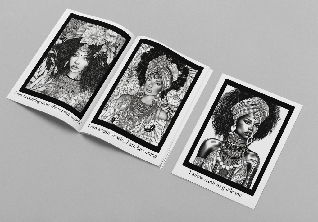 Crowned in Becoming - A Coloring & Affirmation Experience in Growth & Self-Discovery - Physical Book
